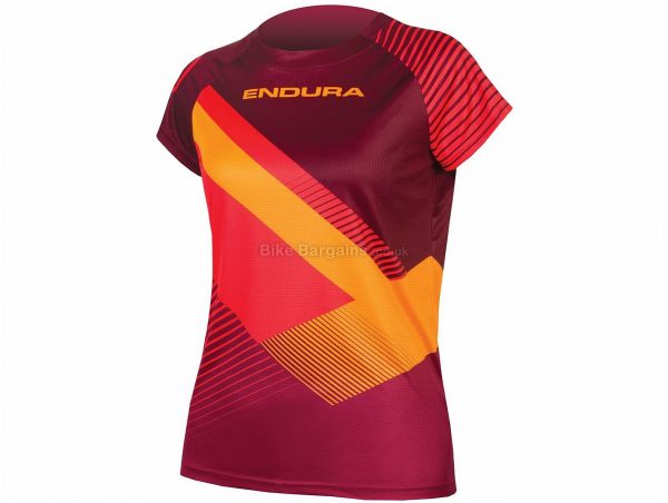Endura SingleTrack Print Ladies Short Sleeve Jersey XS,S,M,L, Green, Pink, different design than pictured