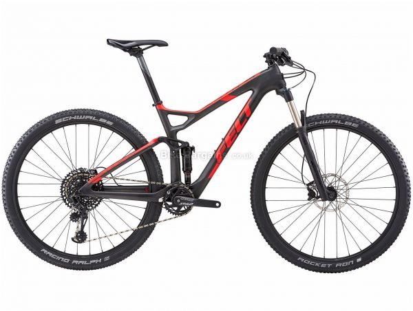 Felt Edict 4 XC 29" Carbon Full Suspension Mountain Bike 2018 16", Black, Red, 29", Carbon, 12 Speed