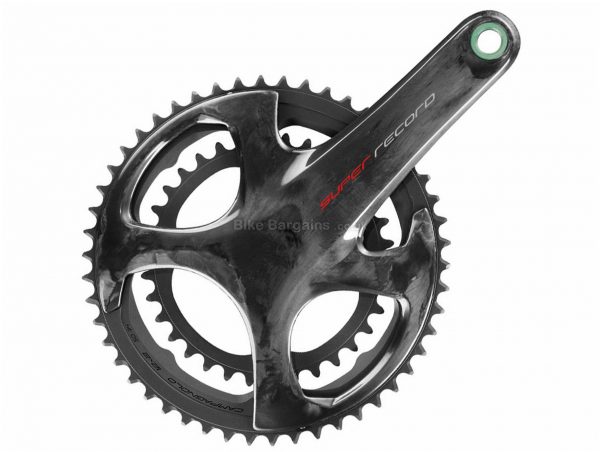 Campagnolo Super Record Ultra Torque 12 Speed Double Chainset 170mm, 172.5mm, 175mm, Black, 12 Speed, Double, 618g, Road