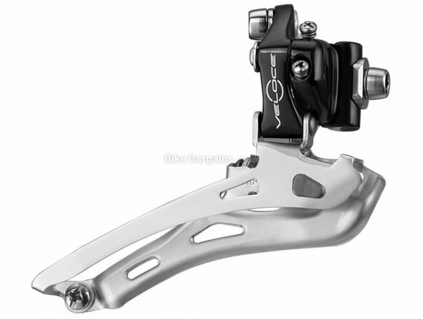 Campagnolo Veloce 10 speed Double Front Derailleur Silver, Black, 10 Speed, Double, Band on, Braze on, 98g, Alloy