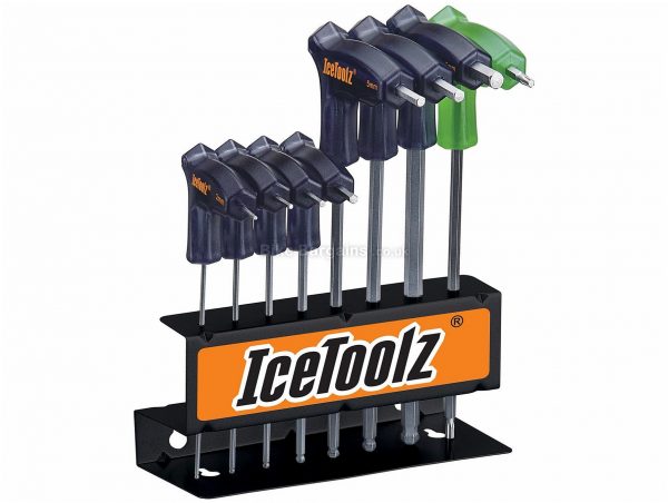 IceToolz Pro Shop Hex and Torx Key Set 2, 2.5, 3, 4, 5, 6, 8mm, Steel, Black, Silver, Orange, Green