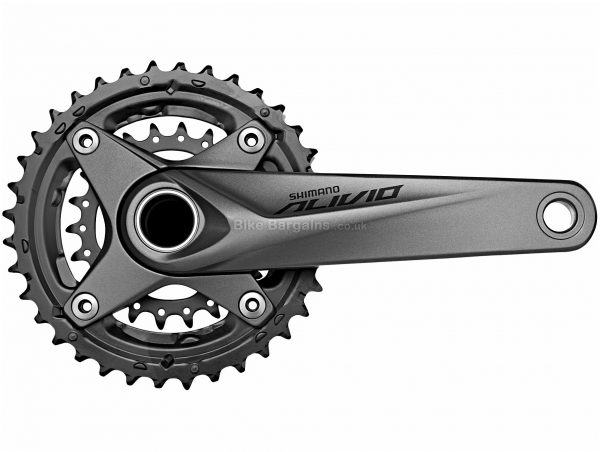 Shimano Alivio FC-M4050 9 Speed Double Chainset 170mm, 175mm, Silver, Black, 9 Speed, Double, 1042g, MTB