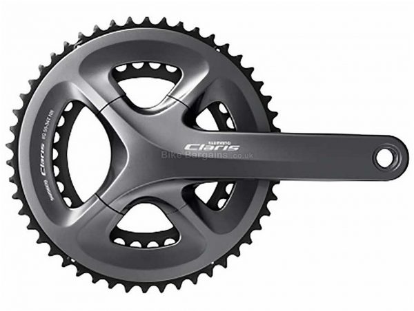 Shimano Claris R2000 8 Speed Double Chainset 170mm, 175mm, Grey, 8 Speed, Double, 900g, Road