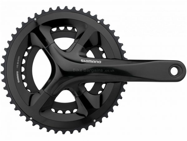 Shimano FC-RS510 11 Speed Double Chainset 165mm, 170mm, 172.5mm, 175mm, Black, 11 Speed, Double, 908g, Road
