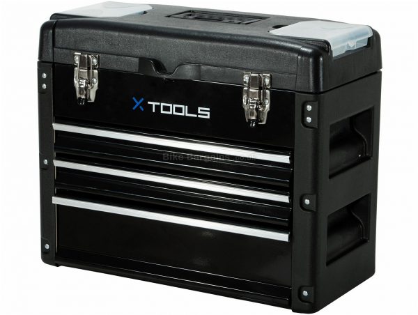 X-Tools Pro 3 Drawer Toolbox 9.84kg, 49cm, 22cm, 40cm, Steel, Plastic, Black, Silver, Tool Storage