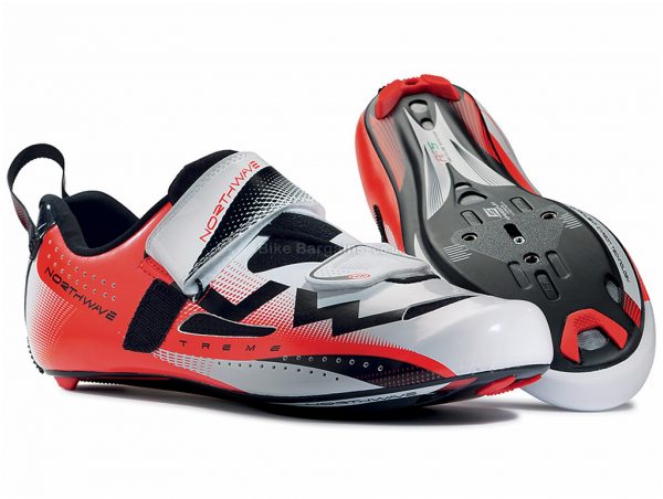 Northwave Extreme Triathlon Road Shoes 2018 47, White, Red, Velcro, 218g, Carbon