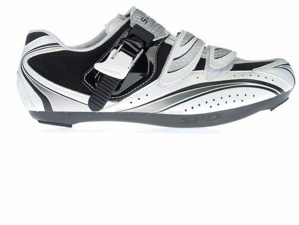 Shimano R087 Road Shoes 52, White, Black, Velcro, Buckle, 498g, Nylon