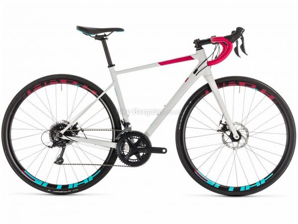Cube Axial WS Pro Disc Ladies Alloy Road Bike 2019 50cm, 53cm, White, Pink, Alloy, 9 Speed, Disc Brakes, 10.1kg, Ladies
