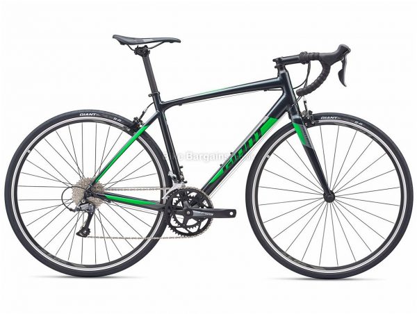 Giant Contend 2 Alloy Road Bike 2019 M, Black, Green, Alloy, 8 Speed, Calipers, Men's