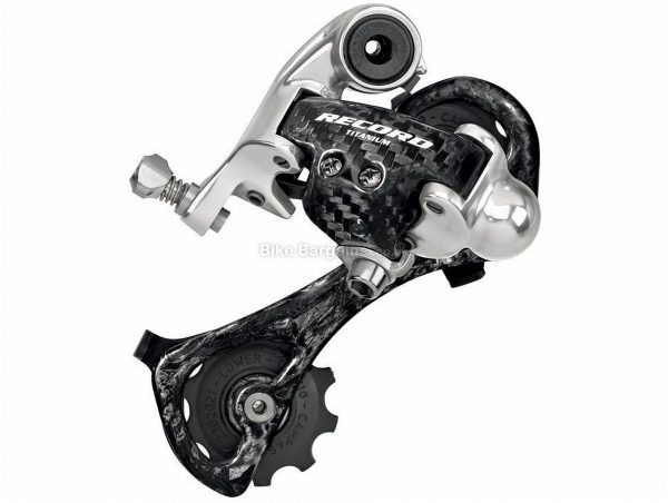 Campagnolo Record 10 speed Rear Mech 10 Speed, Black, Silver, 184g, Road, Titanium, Alloy, Carbon