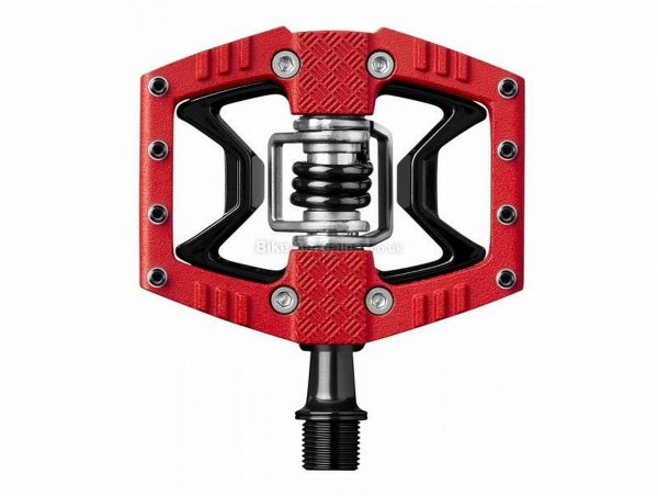 Crank Brothers Double Shot 3 Pedals Flat, Clipless, MTB, 404g, Alloy, Steel, Black, Silver, Red, 9/16"