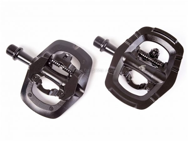 FWE Touring Single Sided Pedals Flat, Clipless, MTB, Road, 410g, Alloy, Grey, Silver, 9/16"