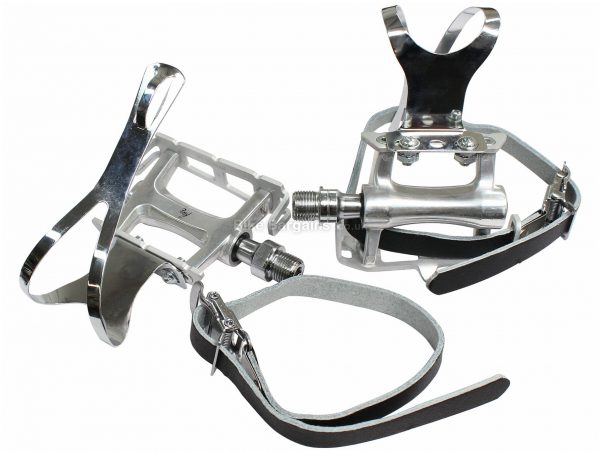 FWE Track Clip Pedals Flat, MTB, Road, 400g, Alloy, Black, Silver, Brown, 9/16"