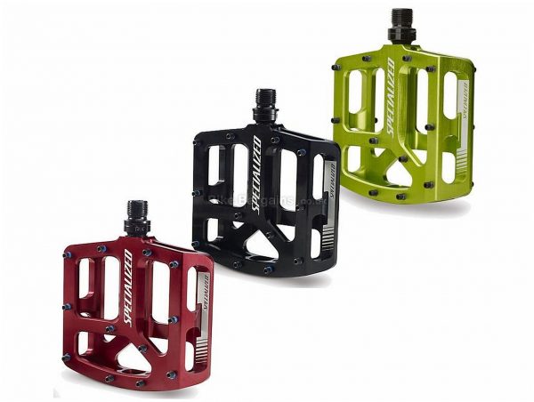 Specialized Bennies Flat Pedals Flat, MTB, 430g, Alloy, Black, Green, Red, 9/16"