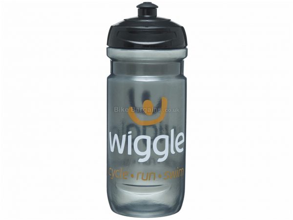 Wiggle 600ml Water Bottle 600ml, Polyethylene, Transparent, Black