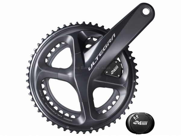 4iiii Precision Shimano Ultegra R8000 Chainset Power Meter 165mm, 170mm, 172.5mm, 175mm, Double, Chainset, Alloy, Black, 25g extra