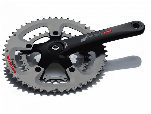 Miche Team CPT 9 10 Speed Chainset 170mm, 172.5mm, Double, 10 Speed, Alloy, 705g, Black, Silver