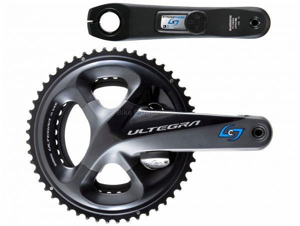 Stages Shimano Ultegra R8000 Chainset Power Meter 165mm, 170mm, 172.5mm, 175mm, Double, Chainset, Alloy, Black, 20g extra