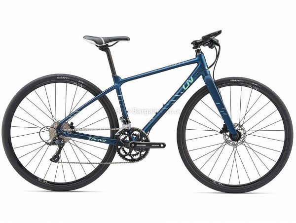 Giant Liv Thrive 2 Ladies City Hybrid Bike 2019 S, Blue, Alloy, 18 Speed, Disc, 700c