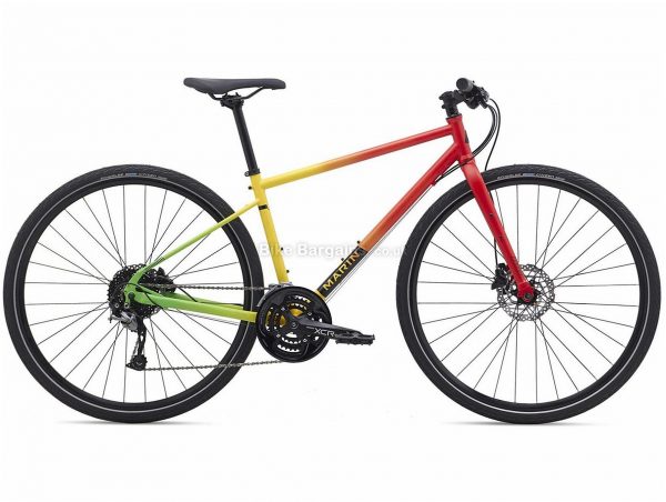 Marin Muirwoods Rasta City Hybrid Bike 2020 XS,S,L, Red, Yellow, Green, Steel, 27 Speed, Disc, 700c