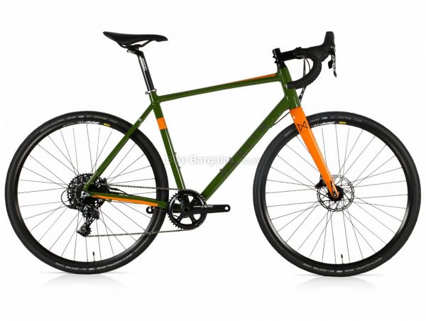 Merlin Malt-G1X Apex 1 Alloy Gravel Bike 2020 56cm, Green, Orange, Alloy, 700c, 11 Speed, Single Chainring, Disc
