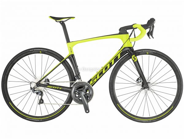 Scott Foil 20 Aero Disc Carbon Road Bike 2019 54cm, Black, Yellow, Carbon, 11 Speed, Disc, Double Chainring, 8.28kg