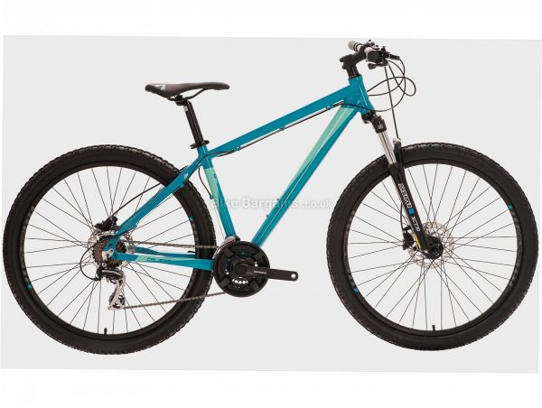Calibre Blade Alloy Hardtail Mountain Bike XS,S,M,L,XL, Turquoise, Alloy, 27.5", 21 Speed, Disc, Triple Chainring, 14kg