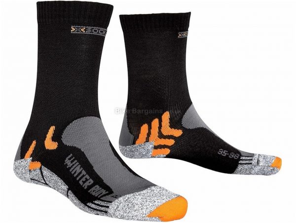 X-Bionic X-Socks Winter Run Socks S, Grey, Black, Orange, Polyester