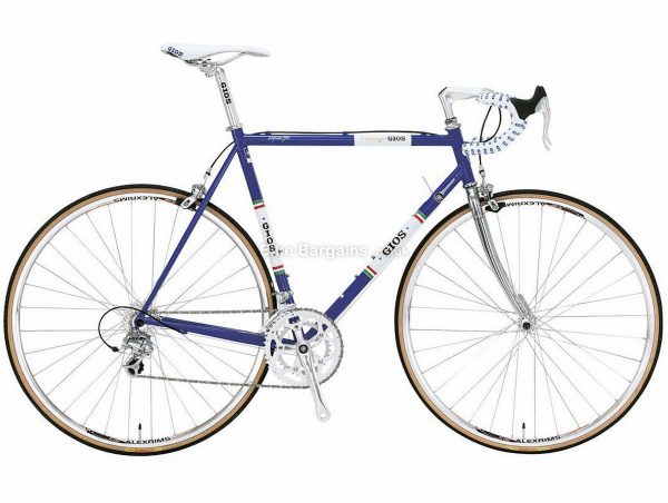 Gios Vintage Veloce Steel Road Bike 48cm, Blue, White, Steel, 9.5kg, 700c, Caliper Brakes, 10 Speed, Double Chainring