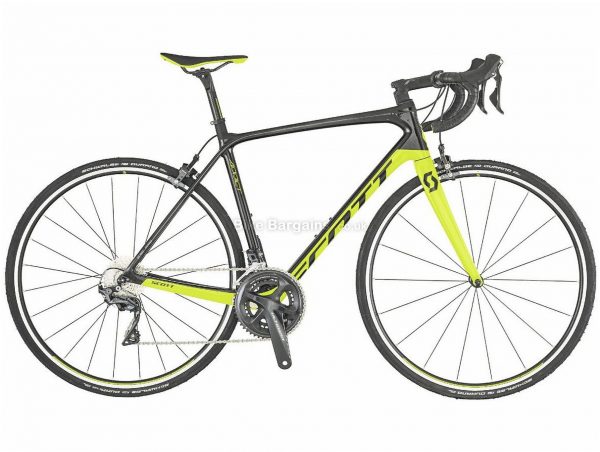 Scott Addict 10 Carbon Road Bike 2019 S, Black, Yellow, Carbon Frame, 700c, 22 Speed, Double Chainring, Caliper Brakes
