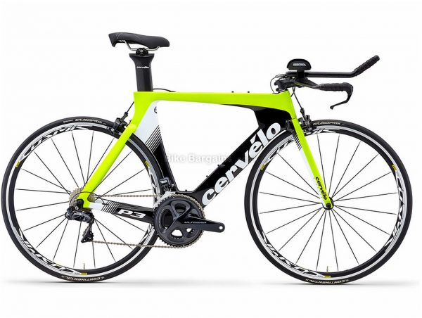 Cervelo P3 Ultegra Di2 Carbon Road Bike 2019 51cm, Yellow, Black, White, Carbon, Caliper Brakes, 22 Speed, 700c, Men's, Double Chainring