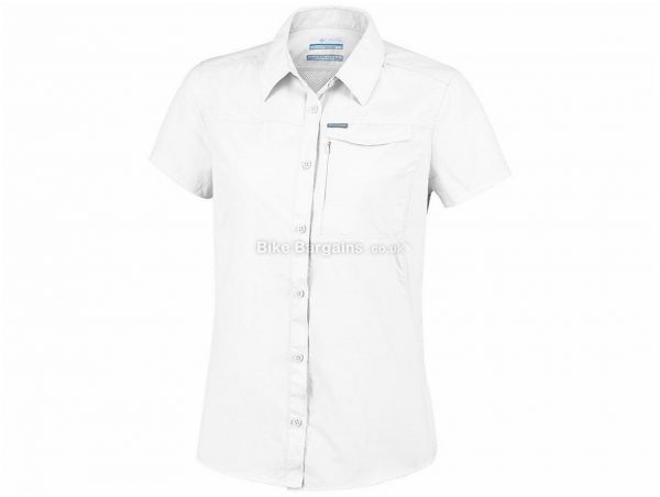 Columbia Ladies Silver Ridge 2.0 Short Sleeve Shirt S, White, Sun Protection, Short Sleeve, Polyamide