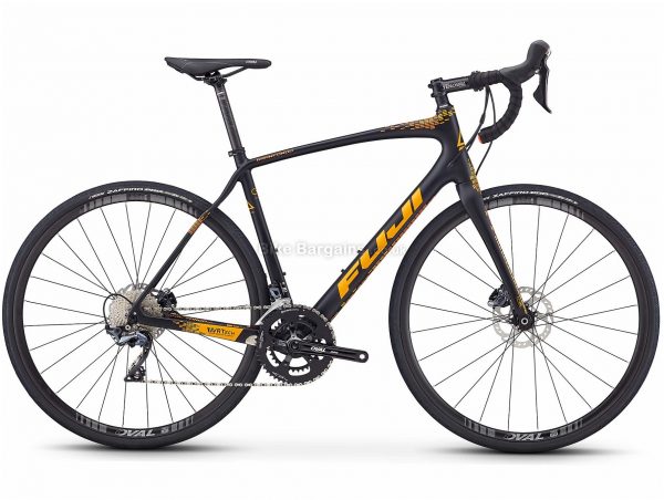 Fuji Gran Fondo 1.5 Road Bike 2020 54cm, Black, Orange, Carbon Frame, Disc Brakes, 22 Speed, Double Chainring, 700c Wheels, 8.82kg