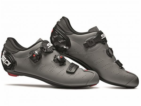 Sidi Ergo 5 Matt Giro D'Italia Ltd Edition Road Shoes 41, Grey, Black, Carbon Sole, Buckle, Velcro & Boa Closure, Road Usage