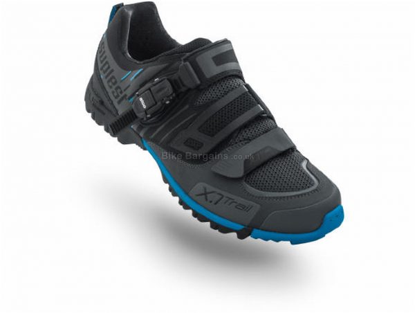Suplest X.1 Trail Suptraction MTB Shoes 39, Black, Grey, Blue, Nylon Sole, weighs 385g, Velcro & Buckle Closure, MTB Usage