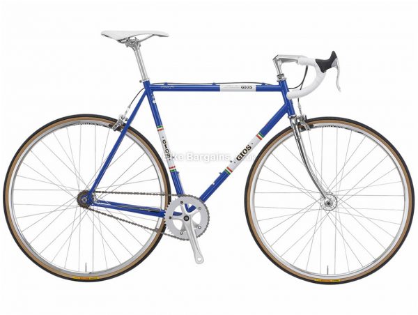 Gios Vintage Pista Single Speed Steel Road Bike 50cm, Blue, Green, White, Red, Steel Frame, Caliper Brakes, Singlespeed, 700c Wheels, Single Chainring