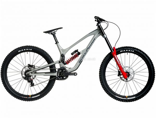 Nukeproof Dissent 275 RS XO1 DH Alloy Full Suspension Mountain Bike 2020 S, Grey, Red, 7 Speed, Alloy Frame, 27.5" Wheels, Disc Brakes, Full Suspension