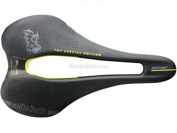 Selle Italia SLR Boost TM Superflow Tour de France Saddle L, 248mm, 145mm, Black, Yellow, Manganese