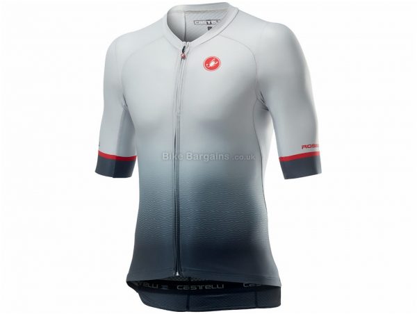 Castelli Aero Race 6.0 Short Sleeve Jersey L,XL,XXL,XXXL, Blue, Silver, Yellow, Orange, Men's, Short Sleeve, Polyester, Elastane