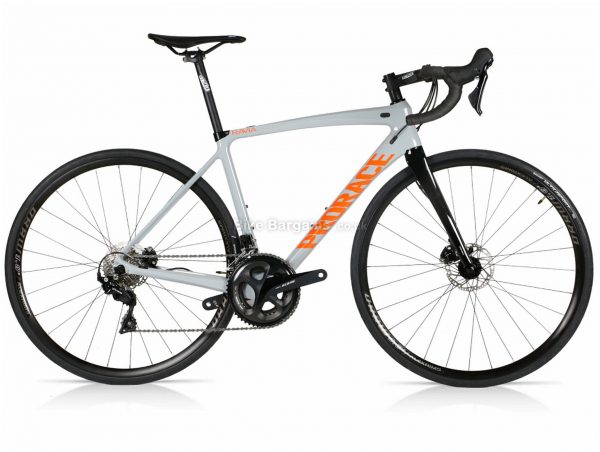 Prorace Ravia Carbon Disc 105 Road Bike S, Grey, Black, Orange, Carbon Frame, 22 Speed, 700c Wheels, Double Chainring, Disc Brakes