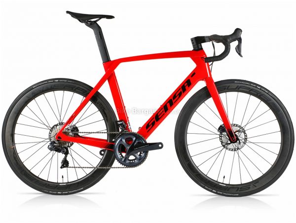Sensa Giulia Evo Aero Disc Ultegra Carbon Road Bike 2021 55cm, Red, Carbon Frame, 22 Speed, Disc Brakes, Double Chainring