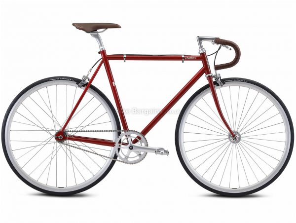 Fuji Feather Steel Urban City Bike 2021 52cm, Red, Grey, Black, Steel Frame, Single Speed, Caliper Brakes, 700c Wheels, Single Chainring