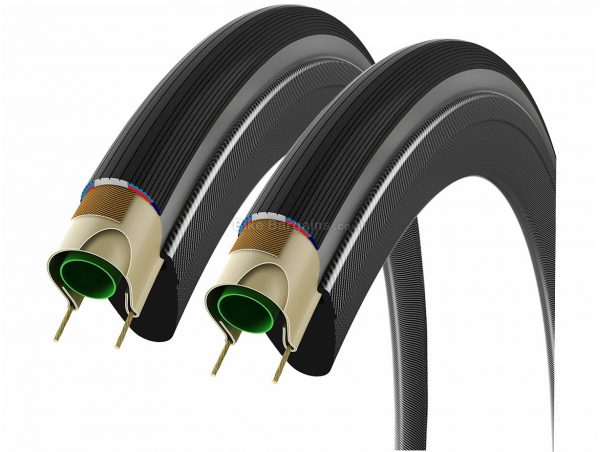 Vittoria Corsa G+ Isotech Folding Pair Tyres and Inner Tubes 700c, 25c, 28c, Black, Presta, Rubber, Kevlar, Butyl
