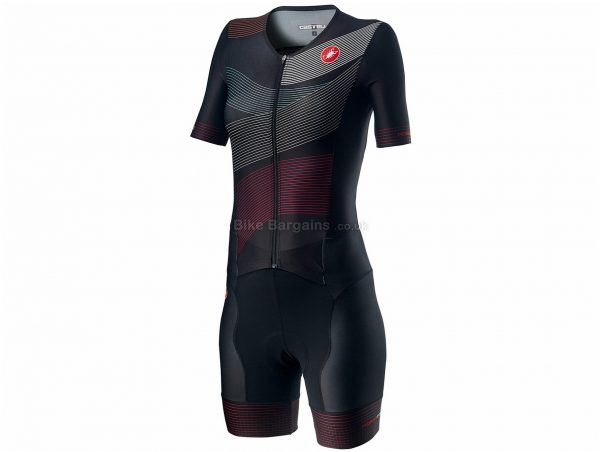 Castelli Free Sanremo 2 Ladies Short Sleeve Triathlon Speed Suit 2020 XS,M,L,XL, White, Blue, Black, Ladies, Short Sleeve, 174g, Polyester, Elastane