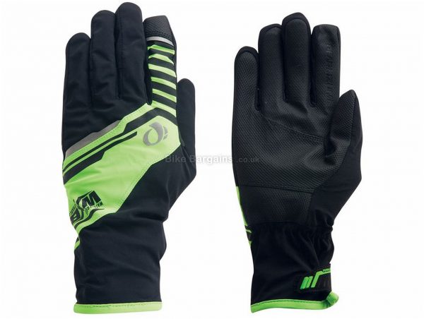 Pearl Izumi Pro Barrier WXB Waterproof Gloves S, Black, Green, Full Finger, Nylon, Spandex, Polyester, Polyurethane