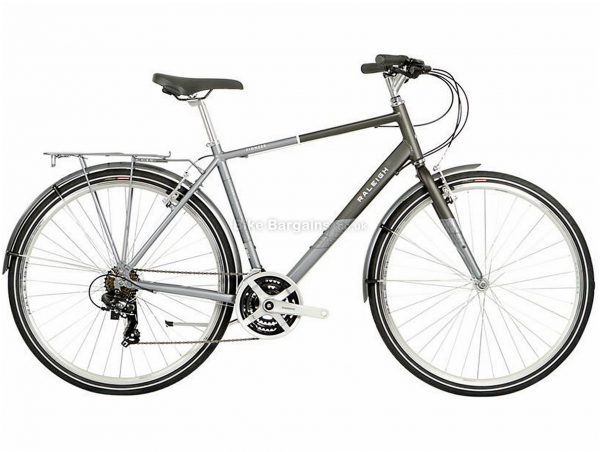 Raleigh Pioneer Alloy City Bike 2021 19", Grey, Silver, Alloy Frame, 700c Wheels, Caliper Brakes, 21 Speed, Triple Chainring
