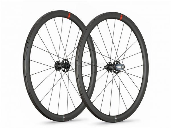 Wilier ULT38 KT Disc Carbon Tubular Road Wheels 700c, Disc, Carbon, 10/11 Speed, Shimano, Campagnolo, Black, 142mm, 12mm, Front & Rear, 1.39kg