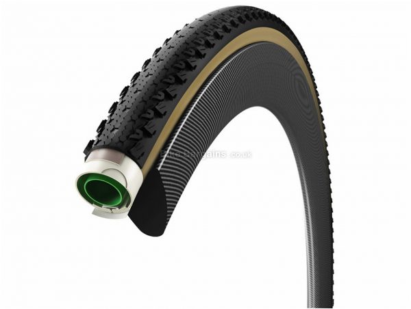 Vittoria Terreno Dry G+ Tubular Gravel Tyre 700c, 33c, Black, Brown, Tubular, 450g, Rubber