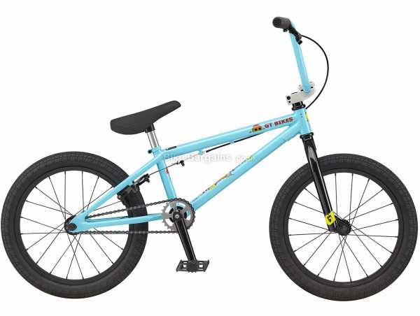GT Performer Jr 18 Steel Kids Bike 2021 M, Turquoise, Black, Steel Frame, Single Speed, 18" Wheels, Caliper Brakes, 