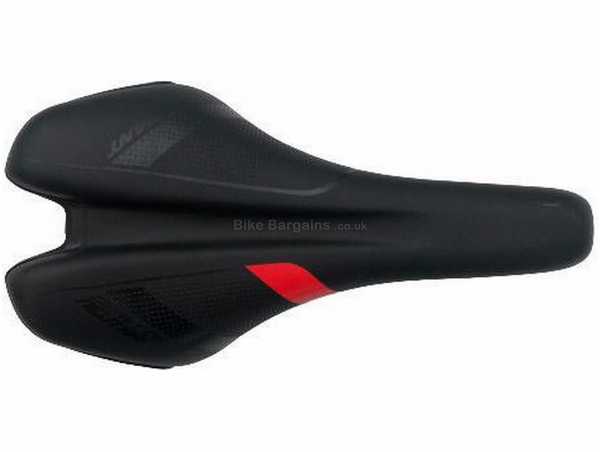 Giant Contact Comfort Neutral Saddle 344g, 275mm, 140mm, Black, Yellow, Red, Unisex, Steel Rails, Road / MTB